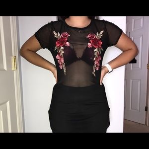 Flower see-through shirt